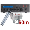 Location Pack tout compris Sonorisation 100V + micro HF + lecteur multimedia pour une longueur de 60m