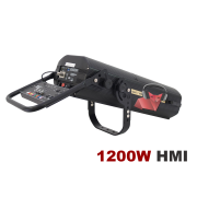 Location poursuite 1200 HMI (25-30m) DMX Blanc + 2 roues de couleurs