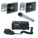 Location pack Sono voiture sur allume-cigare avec haut-parleurs pavillon, micro sans fil et lecteur USB