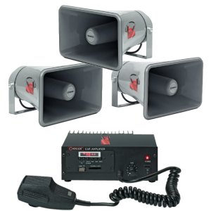 Location pack Sono voiture sur allume-cigare avec 3 haut-parleurs pavillon, micro et lecteur USB