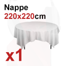 Location nappe carrée 220x220 blanc 100% coton