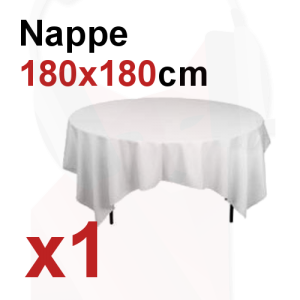Location nappe carr&eacute;e 180x180 blanc 100% coton