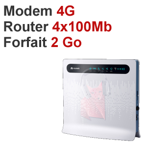 Location Modem Router 4G avec forfait 2g, Wifi et Hub 4 ports inclus