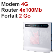 Location Modem Router 4G avec forfait 2g, Wifi et Hub 4 ports inclus