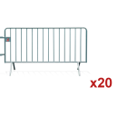 Location 20x barrière de sécurité foule, longueur totale 40m, acier galvanisé
