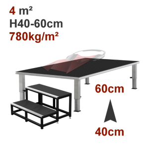 Location pack scène 4m² avec praticables H40-60cm Location pack scène 4m² avec praticables H40-60cm