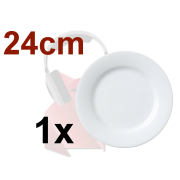 Location 1 assiette plate à plat (24cm) en porcelaine blanche